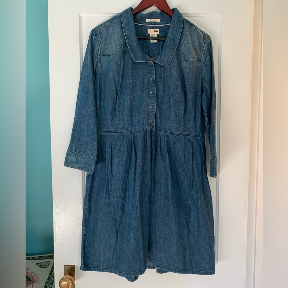 Levi's Icons Reinvented Denim Classic Blue Long Sleeve Dress